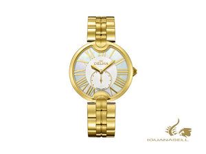 Montre à quartz Delma Elegance Cannes pour femme, PVD or, 36 mm, 42701.569.1.513