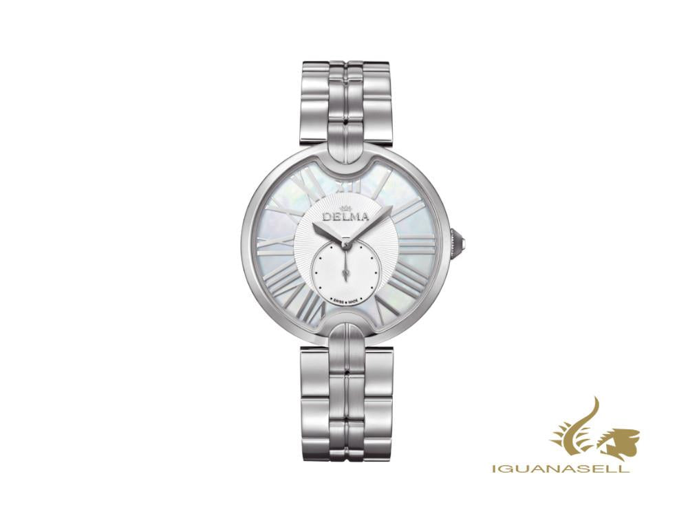 Montre à quartz Delma Elegance Cannes pour femme, blanche, 36 mm, 41701.569.1.513