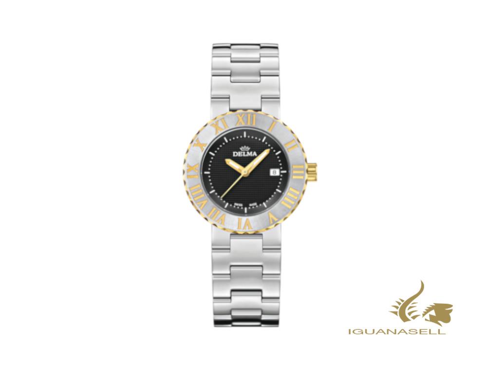 Montre à quartz pour femme Delma Elegance Elba, noire, 32 mm, 52701.605.1.031