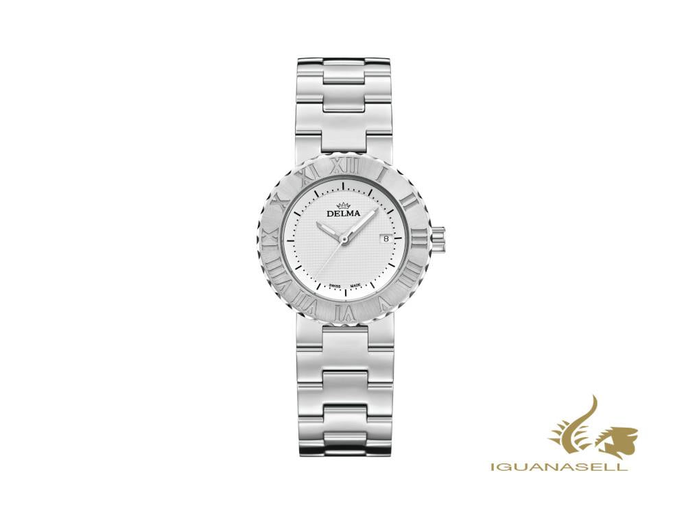 Montre à quartz pour femme Delma Elegance Elba, argent, 32 mm, 41701.605.1.061