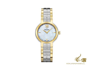 Montre à quartz pour femme Delma Elegance Marbella, blanche, 30 mm, 52701.603.1.516