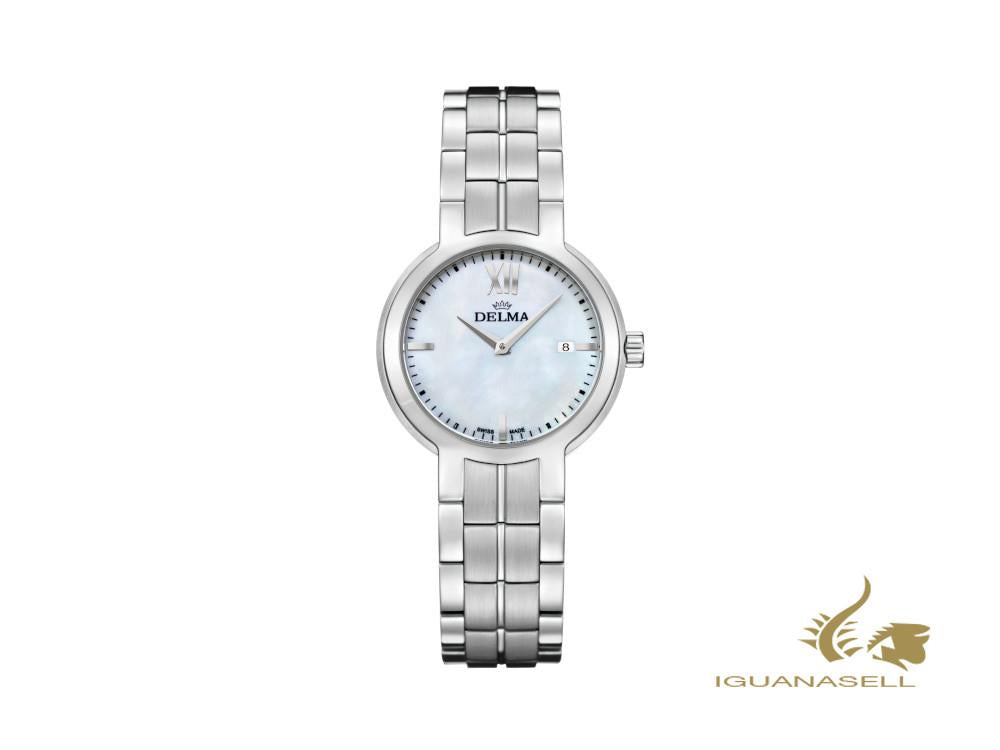 Montre à quartz pour femme Delma Elegance Marbella, blanche, 41701.603.1.516