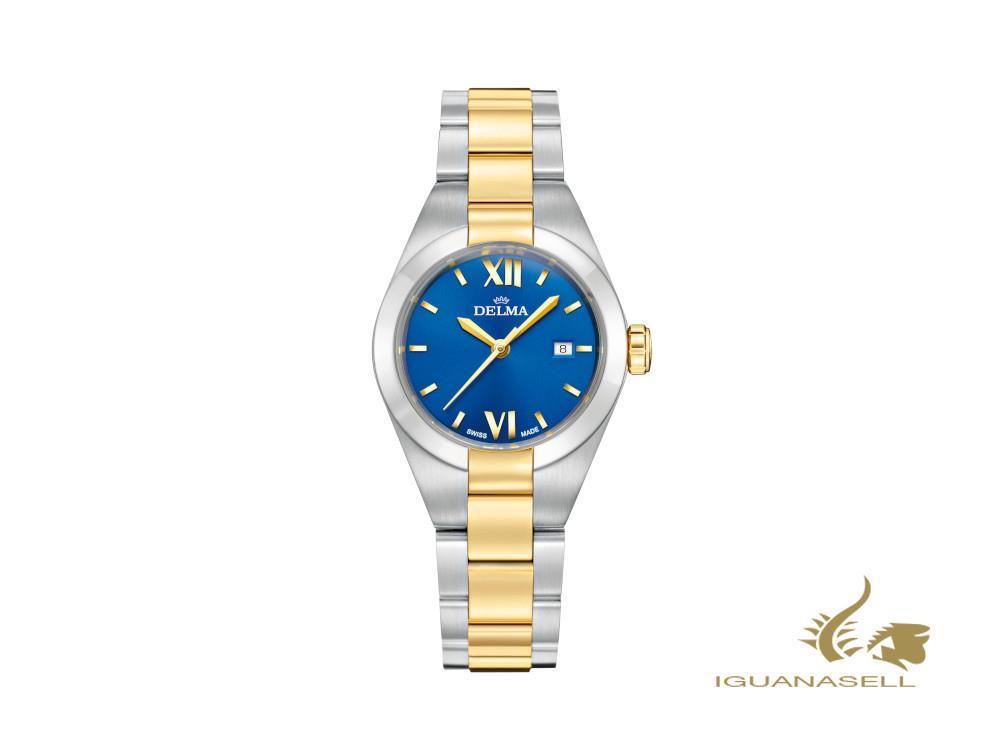 Montre à quartz Delma Elegance pour femme Rimini, bleu, 31 mm, 10 atm, 52701.625.1.046