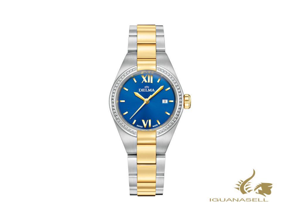 Delma Elegance Ladies Rimini Quartz Watch, Blue, 31mm, 10 atm, 52711.625.1.046