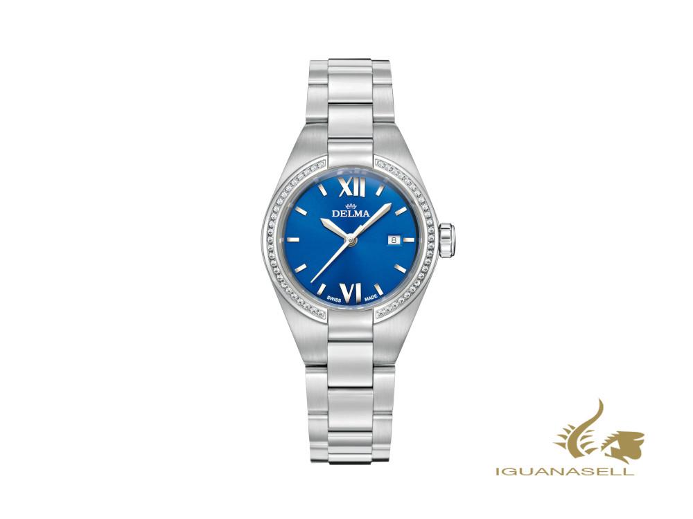 Montre à quartz pour femme Delma Elegance Rimini, bleu, 31 mm, 41711.625.1.046