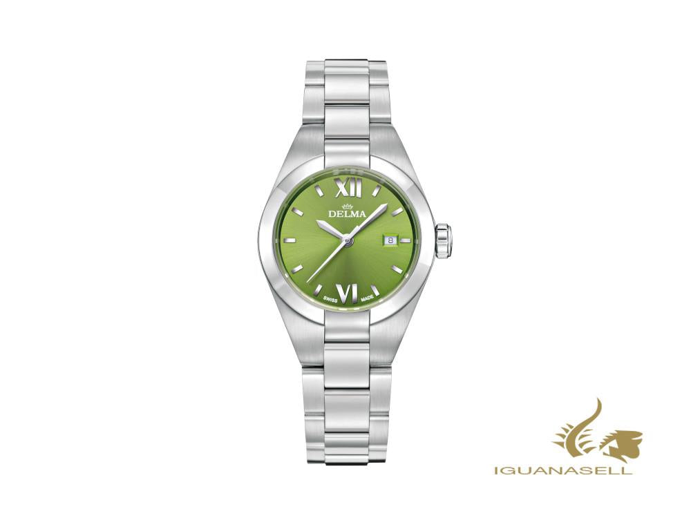 Montre à quartz pour femme Delma Elegance Rimini, verte, 31 mm, 41701.625.1.146