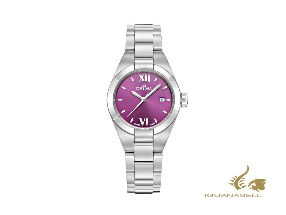 Delma Elegance Ladies Rimini Quartz Watch, Violet, 31mm, 41701.625.1.176