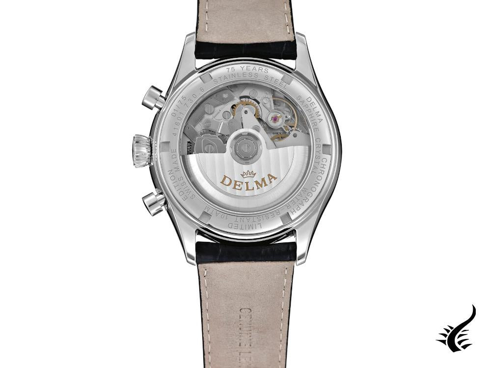 Delma Heritage Chronograph Automatic Watch, Black, 43 mm, L.E., 41601.730.6.032