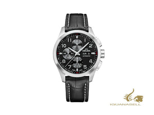 Montre automatique Delma Racing Klondike Classic, noire, 44 mm, 41601.660.6.032