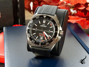 Montre automatique Delma Racing Oceanmaster, noire, 44 mm, 41501.670.6.038