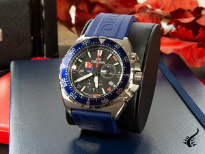 Montre à quartz Delma Racing Oceanmaster, chrono, noire, 44 mm, 41501.678.6.048