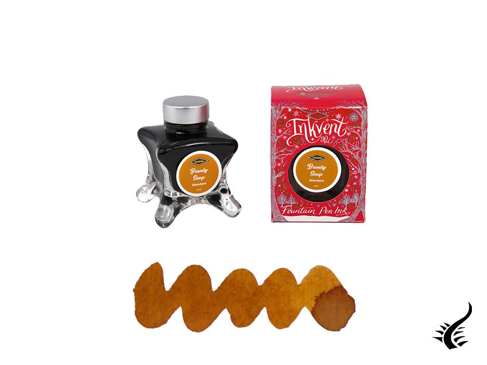 Bouteille d'encre rouge Diamine Brandy Snap Ink Vent, 50 ml, jaune, verre