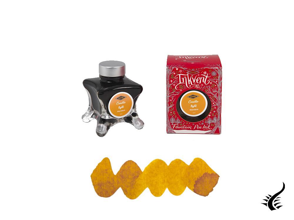 Bouteille d'encre rouge Diamine Candle Light Ink Vent, 50 ml, jaune, verre