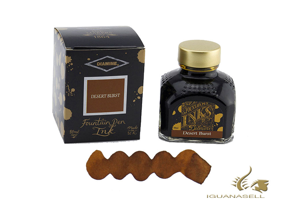 Bouteille d'encre Diamine Desert Burst, 80 ml, cristal