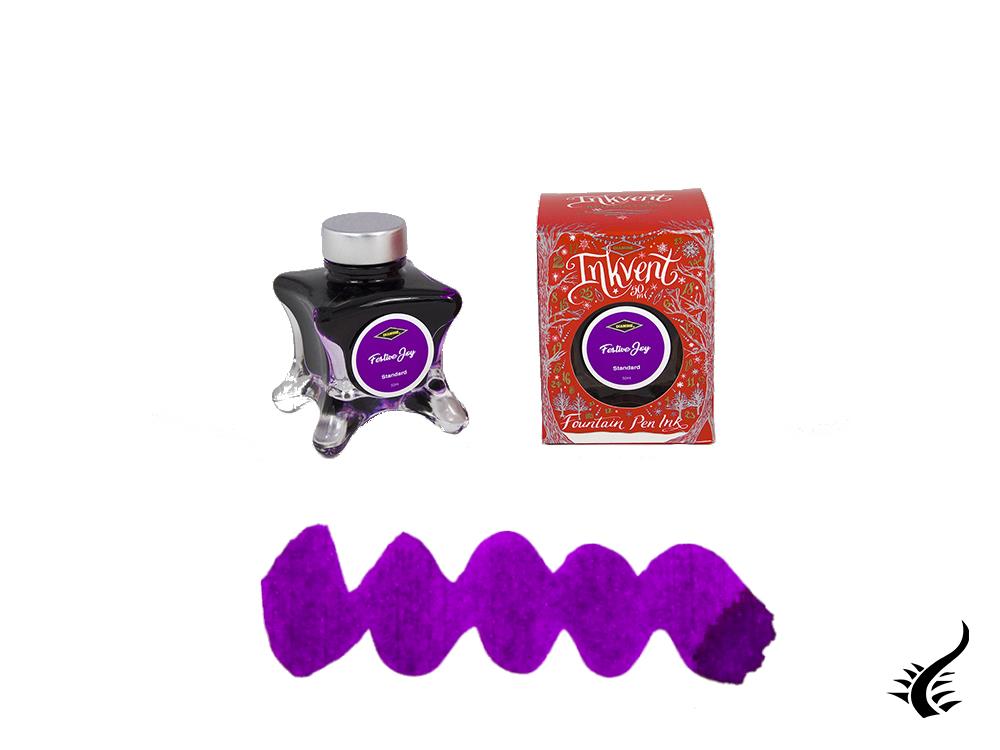 Diamine Festive Joy Ink Vent Red Ink Bottle, 50ml, Purple, Glass