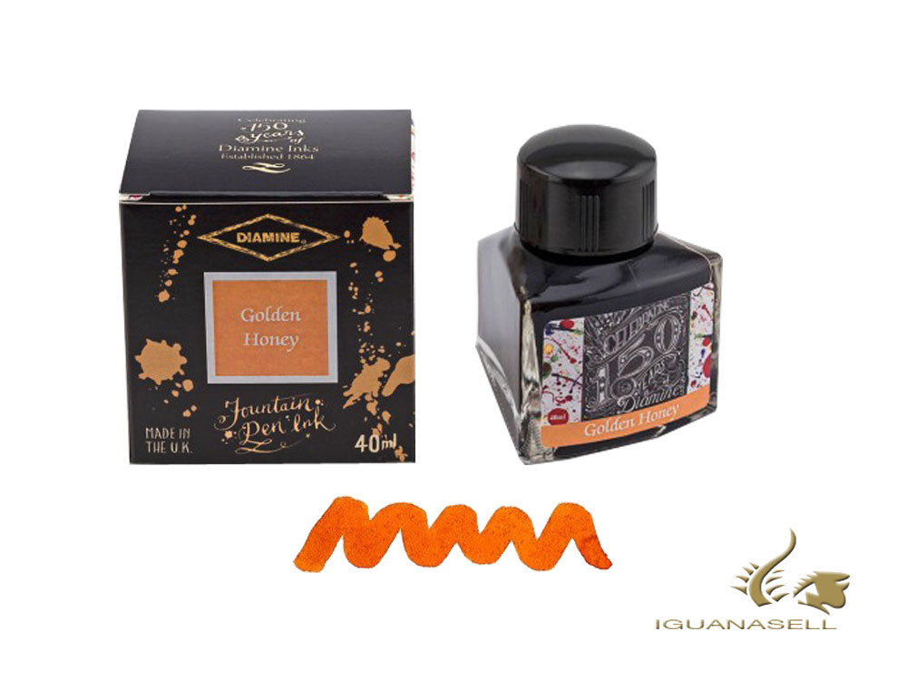 Diamine Ink Bottle, 40ml., Golden Honey, Crystal