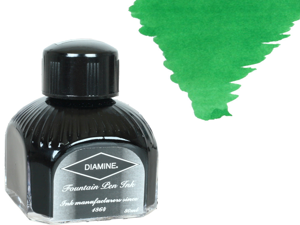 Bouteille d'encre Diamine, 80 ml, Apple Glory, cristal italien