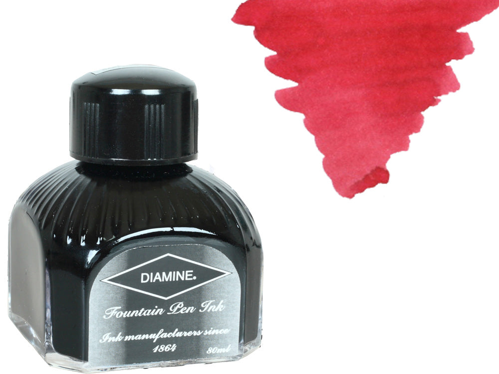 Bouteille d'encre Diamine, 80 ml, marron, bouteille en cristal italien