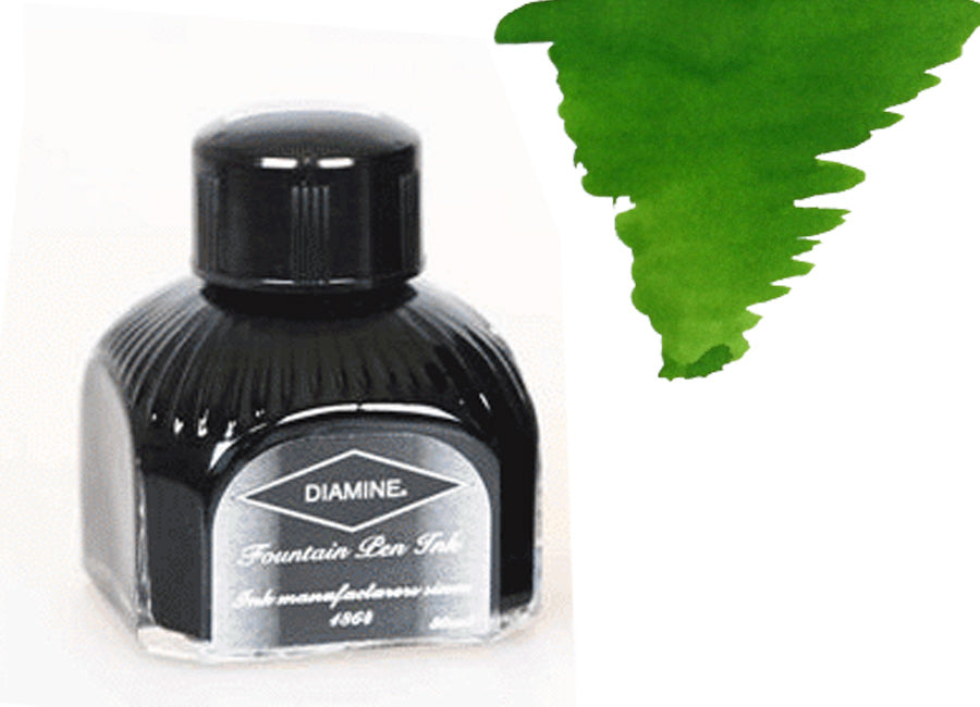 Bouteille d'encre Diamine, 80 ml, Meadow, bouteille en cristal d'Italie