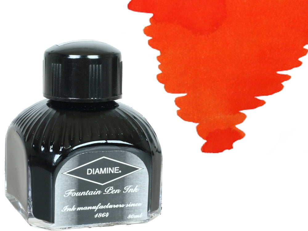 Bouteille d'encre Diamine, 80 ml, citrouille, bouteille en cristal italien