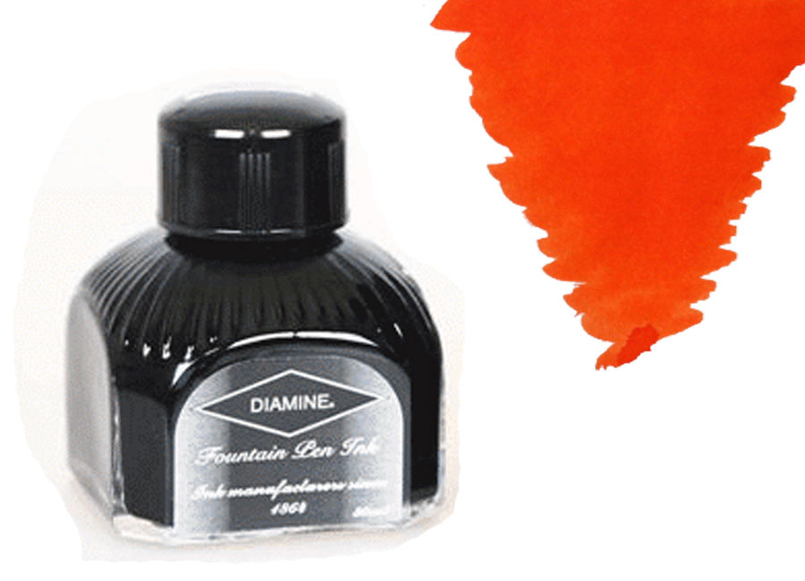 Bouteille d'encre Diamine, 80 ml, Sunset, bouteille en cristal d'Italie