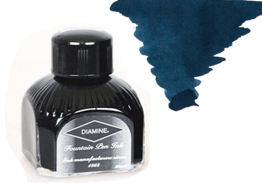 Bouteille d'encre Diamine, 80 ml, Twilight, bouteille en cristal italien