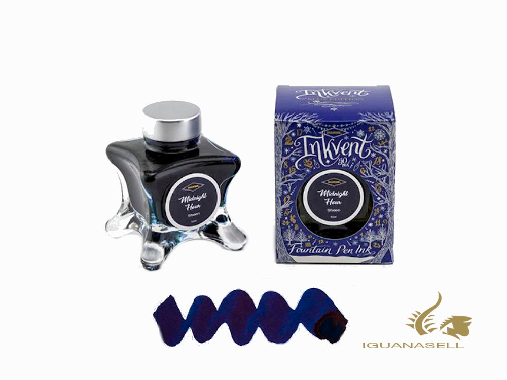 Diamine Ink Bottle Midnight Hour, Ink Vent Blue, 50ml, Blue