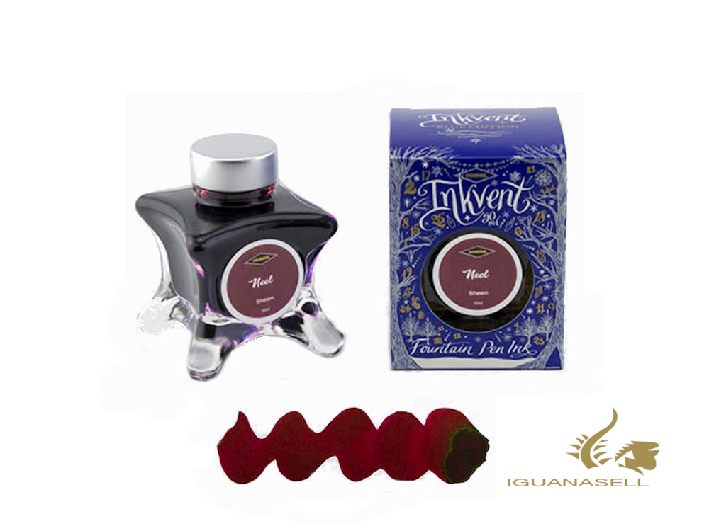 Bouteille d'encre Diamine Noel, Ink Vent Blue, 50 ml, rouge