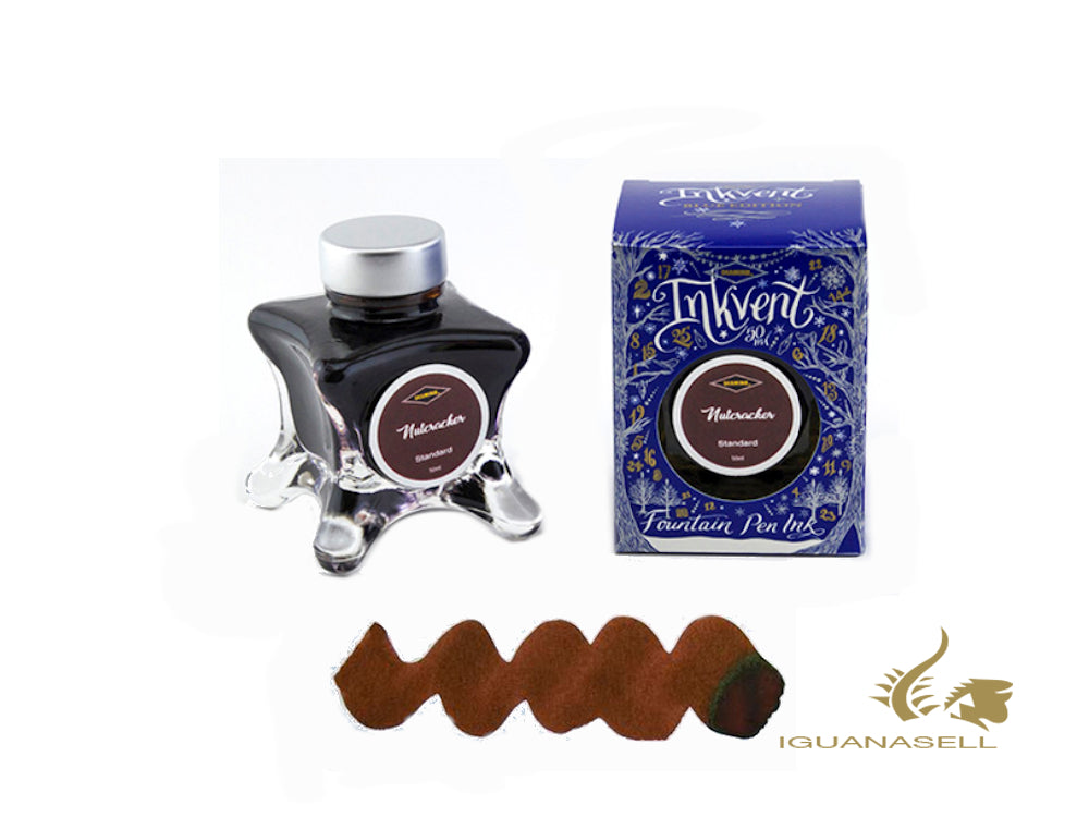 Bouteille d'encre Diamine Casse-Noisette, Ink Vent Blue, 50 ml, marron