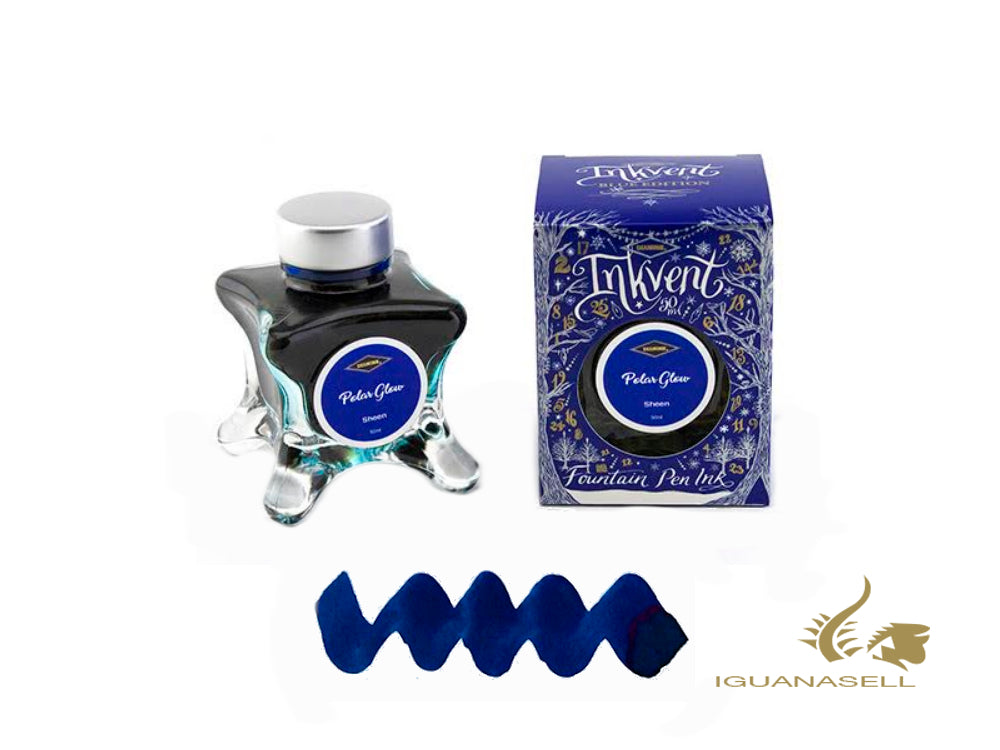 Bouteille d'encre Diamine Polar Glow, Ink Vent Blue, 50 ml, bleu