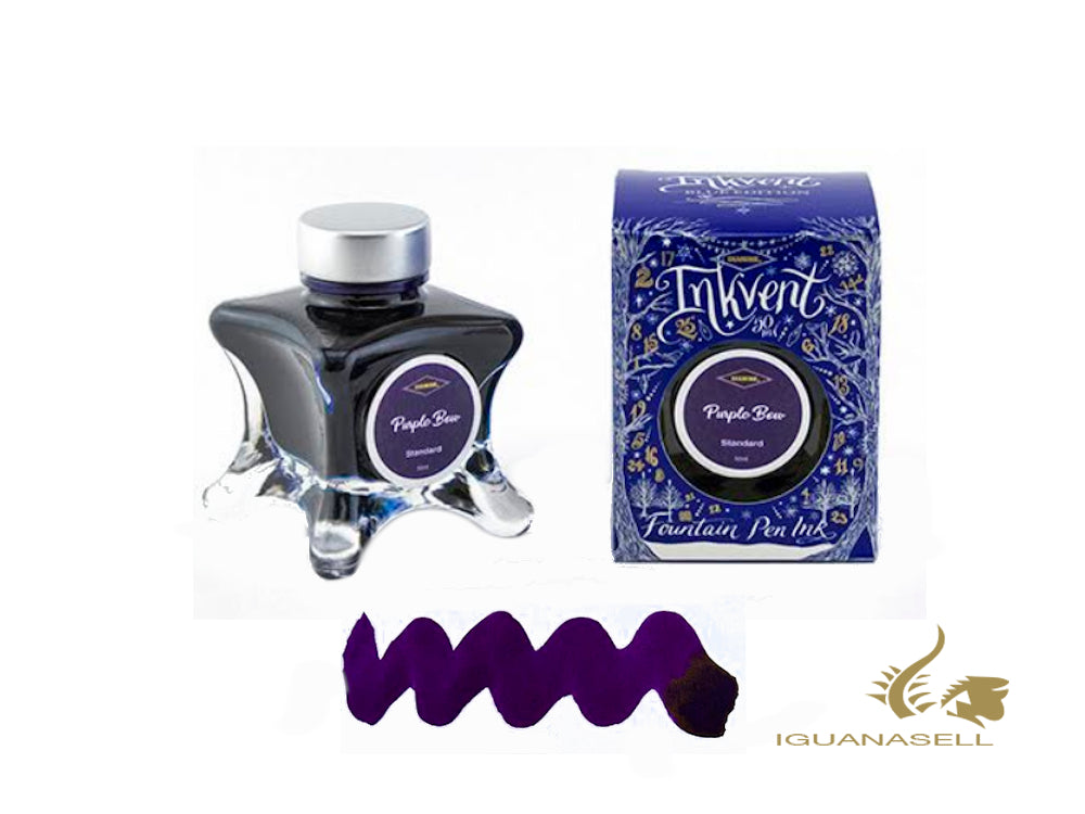 Bouteille d'encre Diamine Purple Bow, Ink Vent Blue, 50 ml, violet