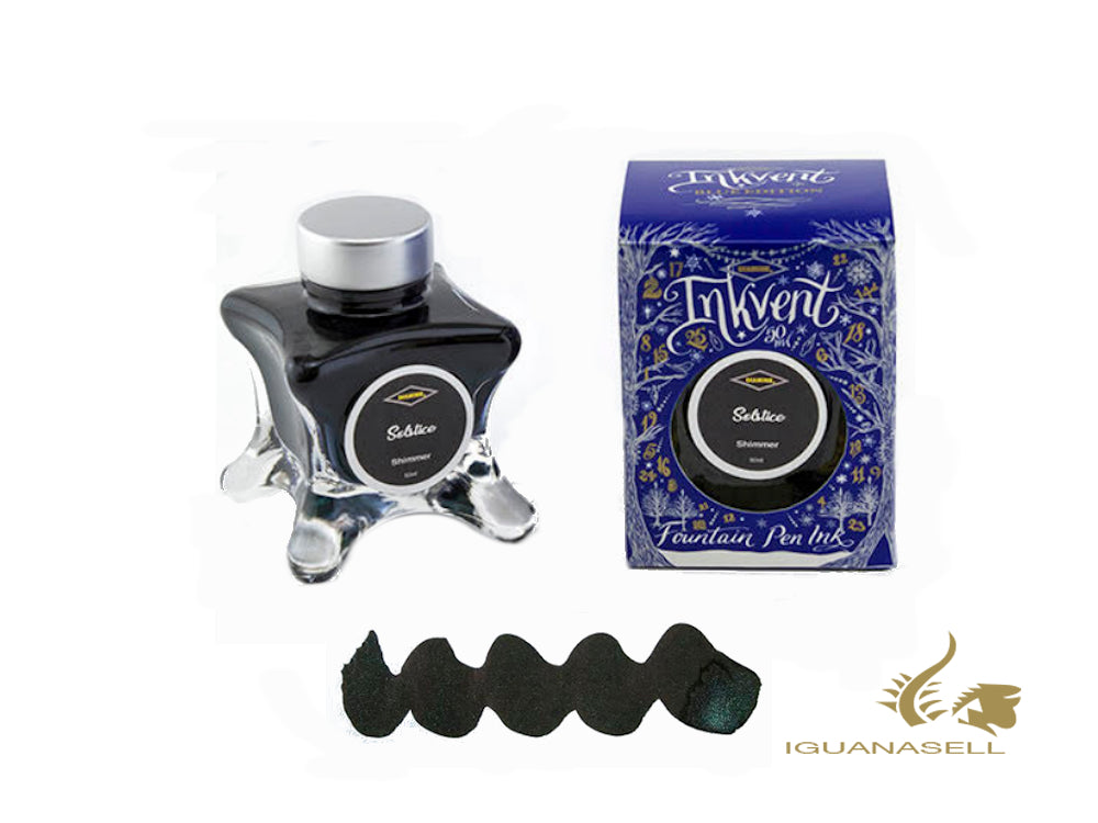 Bouteille d'encre Diamine Solstice, Ink Vent Blue, 50 ml, vert