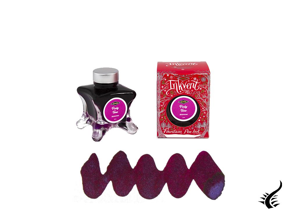 Bouteille d'encre rouge Diamine Party Time Ink Vent, 50 ml, violet, verre