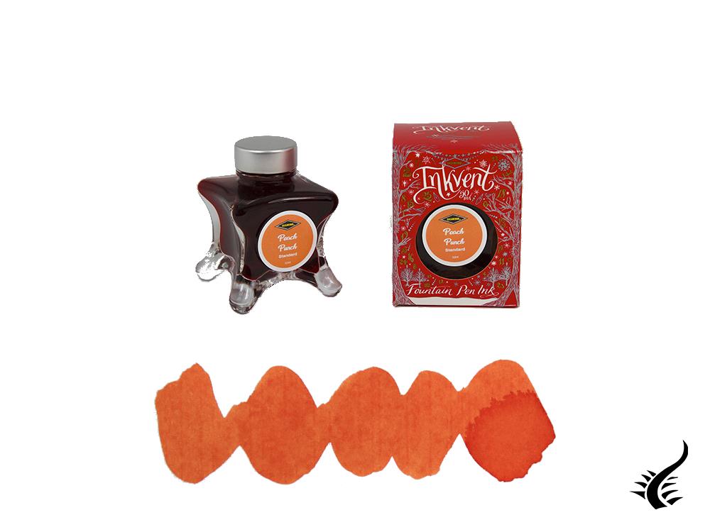 Bouteille d'encre rouge Diamine Peach Punch Ink Vent, 50 ml, orange, verre