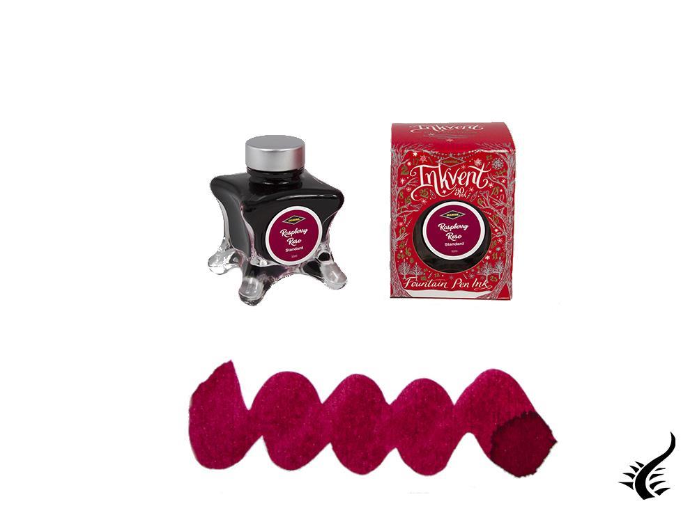 Bouteille d'encre rouge Diamine Rasberry Ink Vent, 50 ml, violet, verre