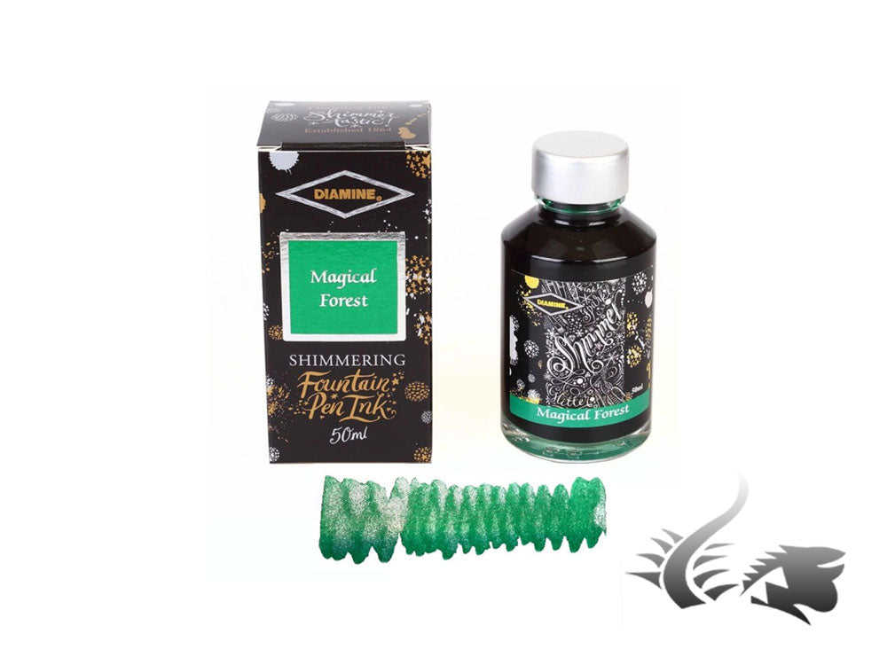 Diamine Shimmering Magical Forest Ink Bottle, 50ml, Crystal