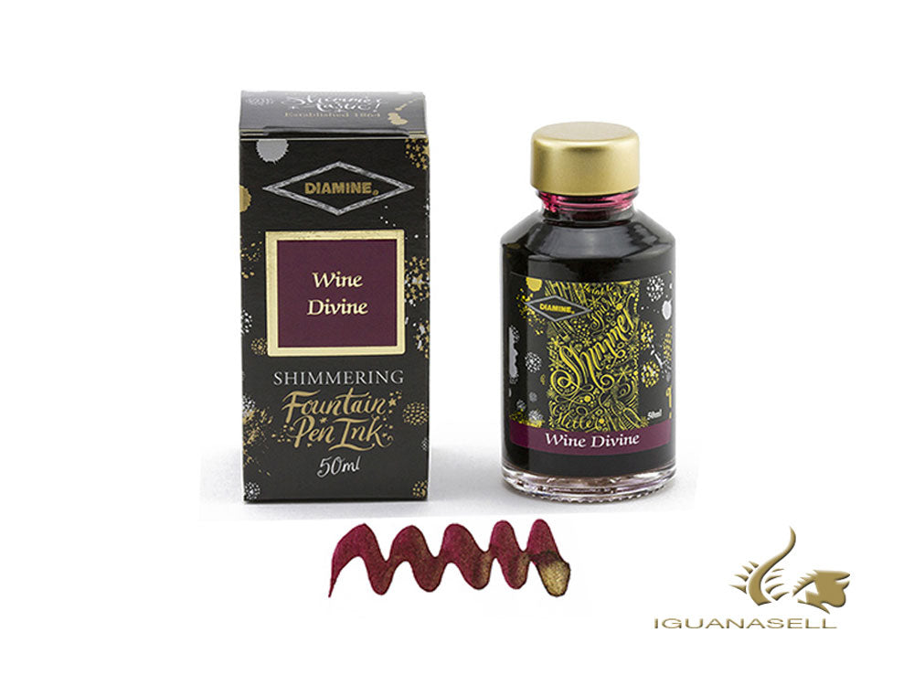 Diamine Shimmering Wine Divine Ink Bottle, 50ml., Crystal