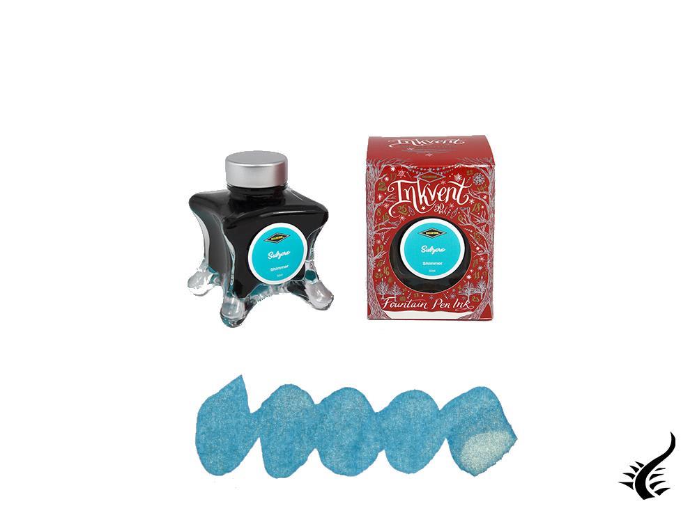 Bouteille d'encre rouge Diamine Subzero Ink Vent, 50 ml, bleu, verre