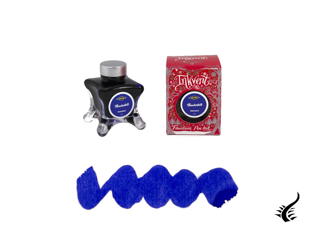 Bouteille d'encre rouge Diamine Thunderbolt Ink Vent, 50 ml, bleu, verre