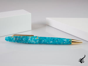 Esterbrook Estie Aqua Ballpoint pen, Resin, Gold plated, Special Edition. EAQ719