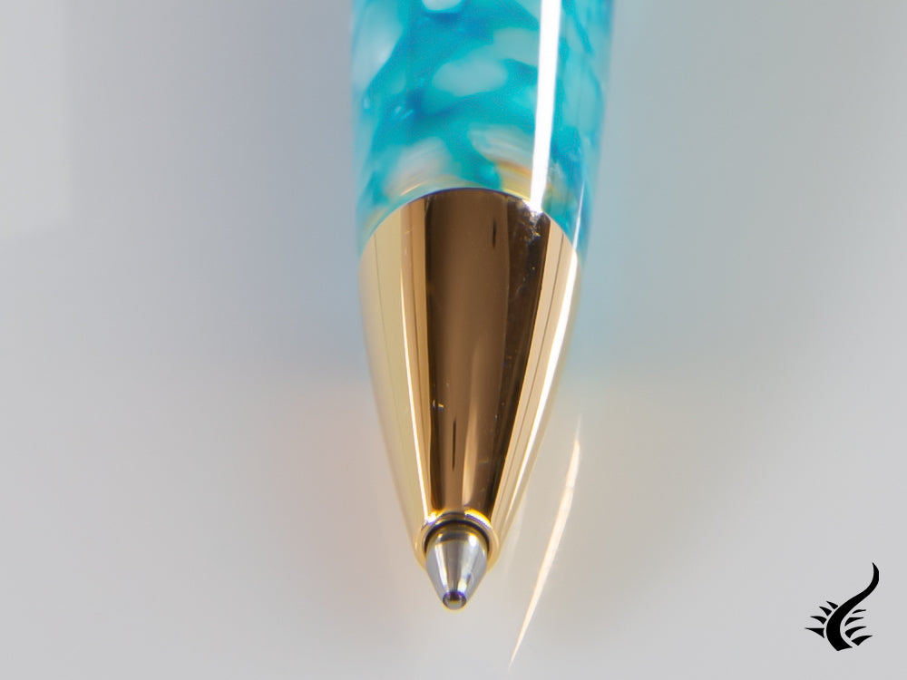 Esterbrook Estie Aqua Ballpoint pen, Resin, Gold plated, Special Edition. EAQ719