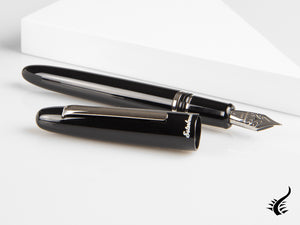 Esterbrook Estie Ebony Fountain Pen, Black Resin, Chrome Trim, E106