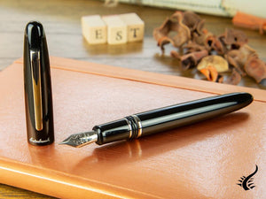 Stylo plume Esterbrook Estie Ebony, résine noire, garniture chromée, E106