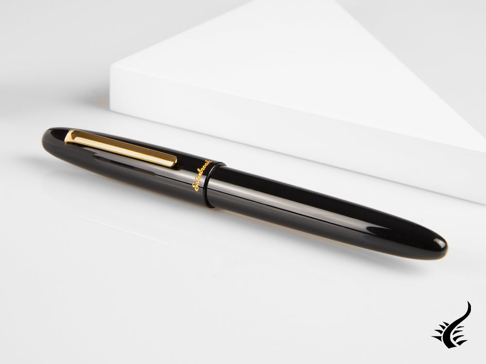 Stylo plume Esterbrook Estie Ebony, résine noire, plaqué or, E116