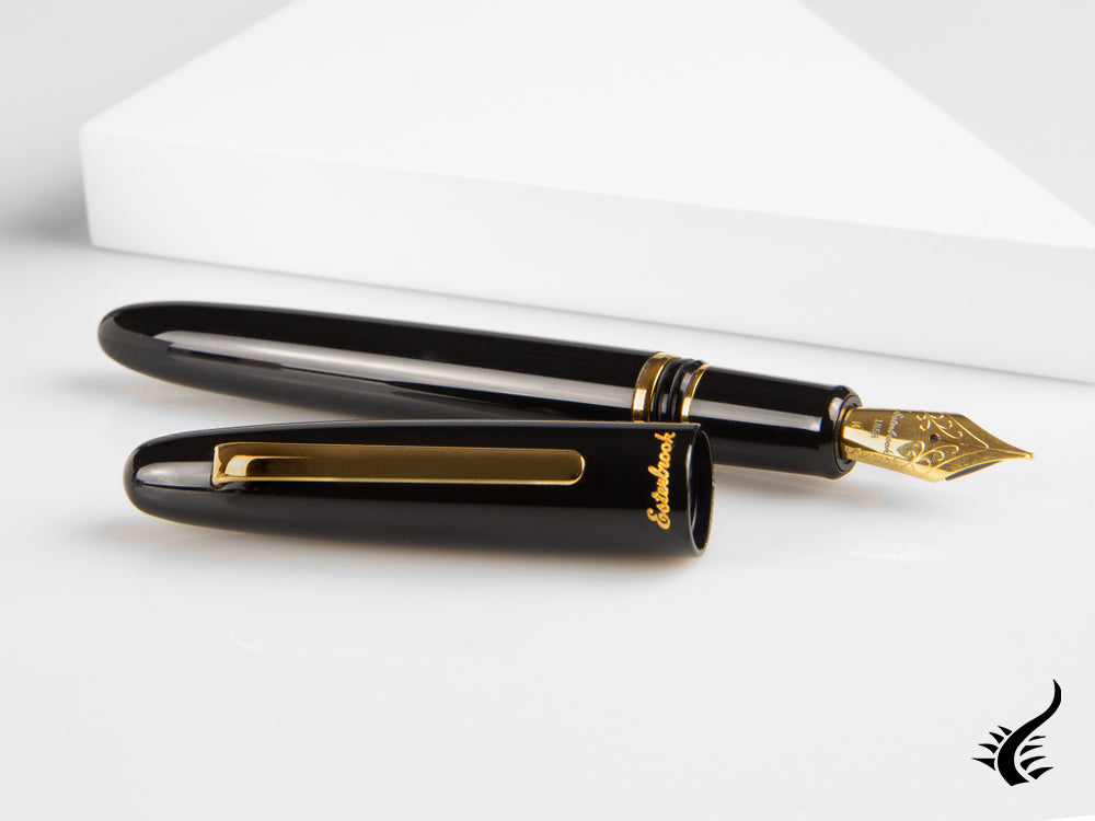 Esterbrook Estie Ebony Fountain Pen, Black Resin, Gold plated, E116