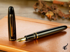 Stylo plume Esterbrook Estie Ebony, résine noire, plaqué or, E116