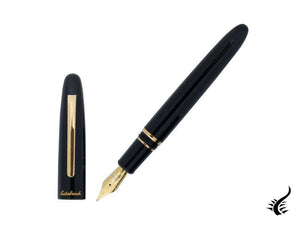 Stylo plume Esterbrook Estie Ebony, résine noire, plaqué or, E116