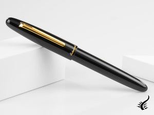 Stylo roller Esterbrook Estie Ebony, résine noire, noir, plaqué or, E117