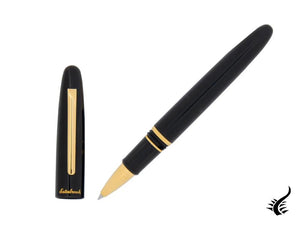 Stylo roller Esterbrook Estie Ebony, résine noire, noir, plaqué or, E117