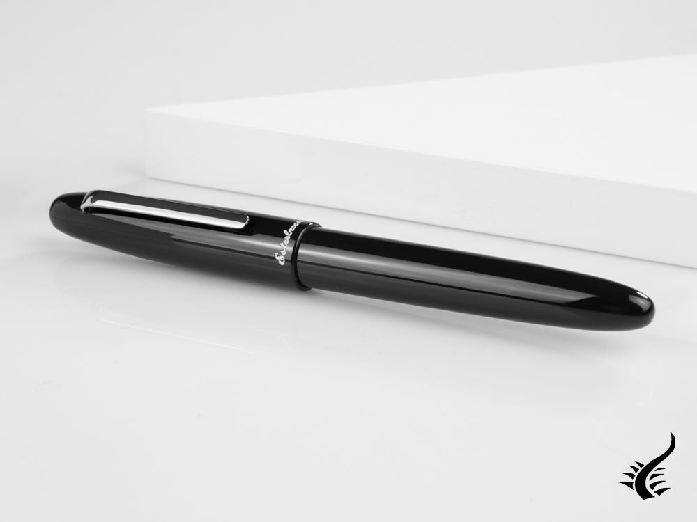 Esterbrook Estie Ebony Rollerball pen, Black Resin, Chrome Trim, E107